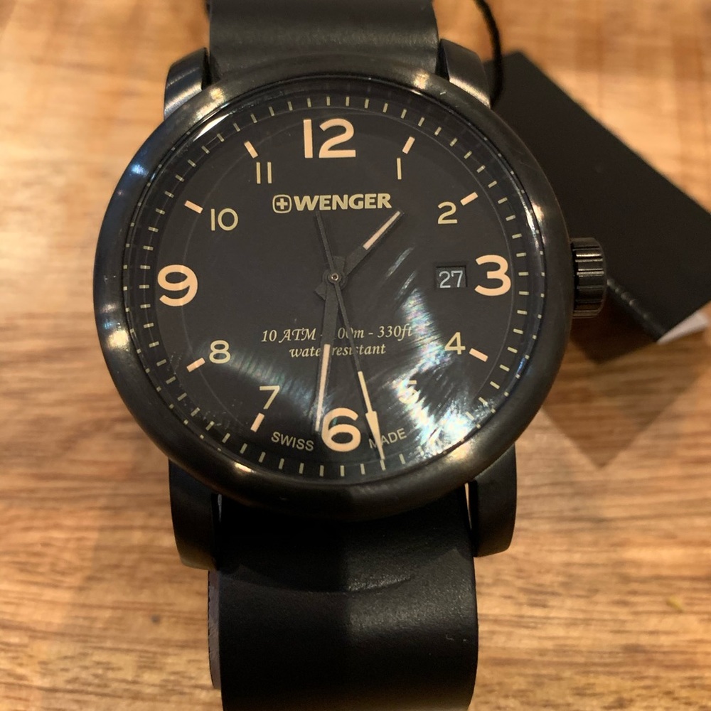 Wenger Men’s Black Dial Quartz Watch